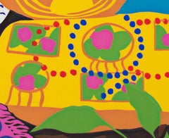 "Anthunium, " Original Color Serigraph Colorful Still Life signed by Hunt Slonem