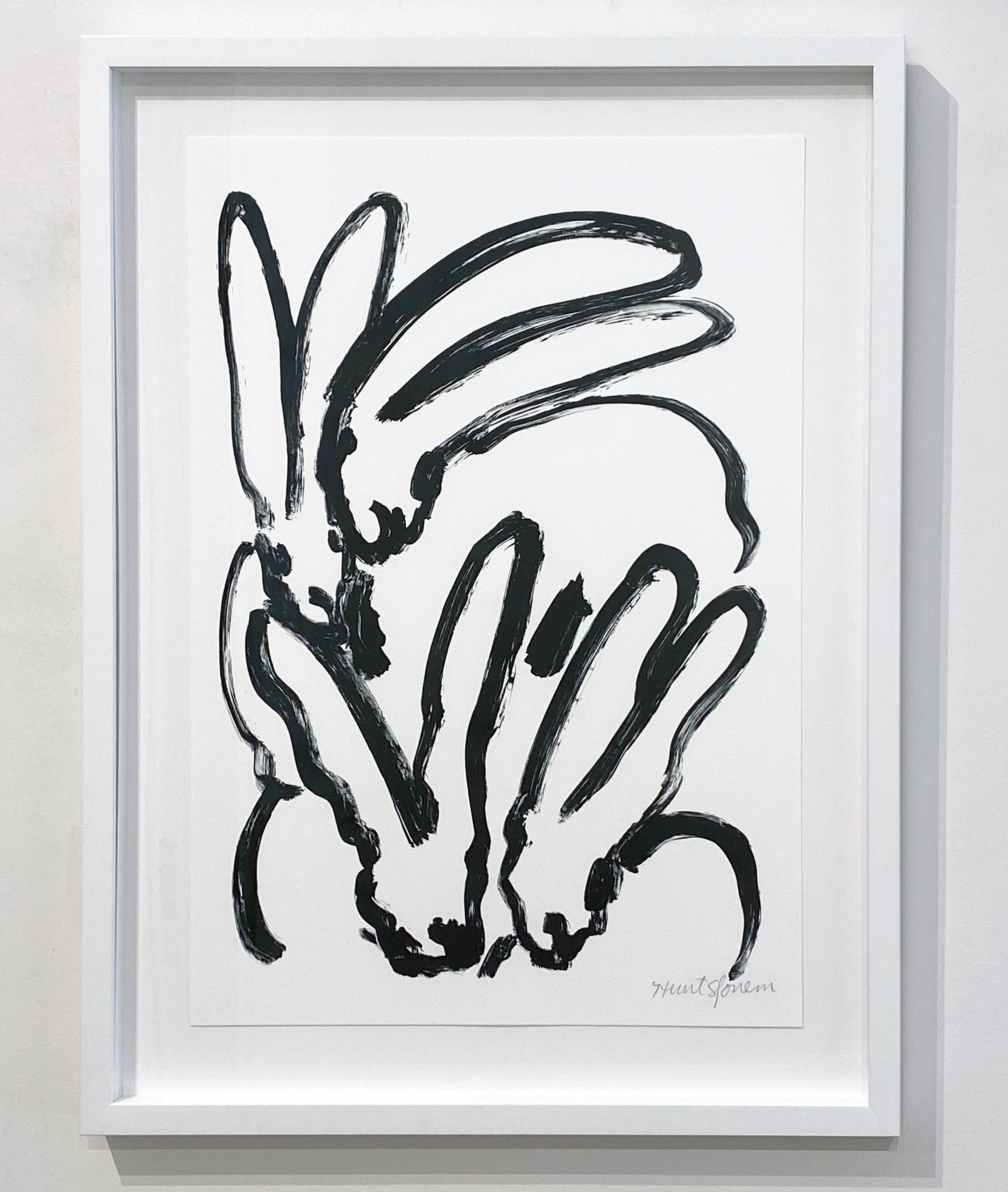 BW Bunny 2 - Contemporary Print by Hunt Slonem