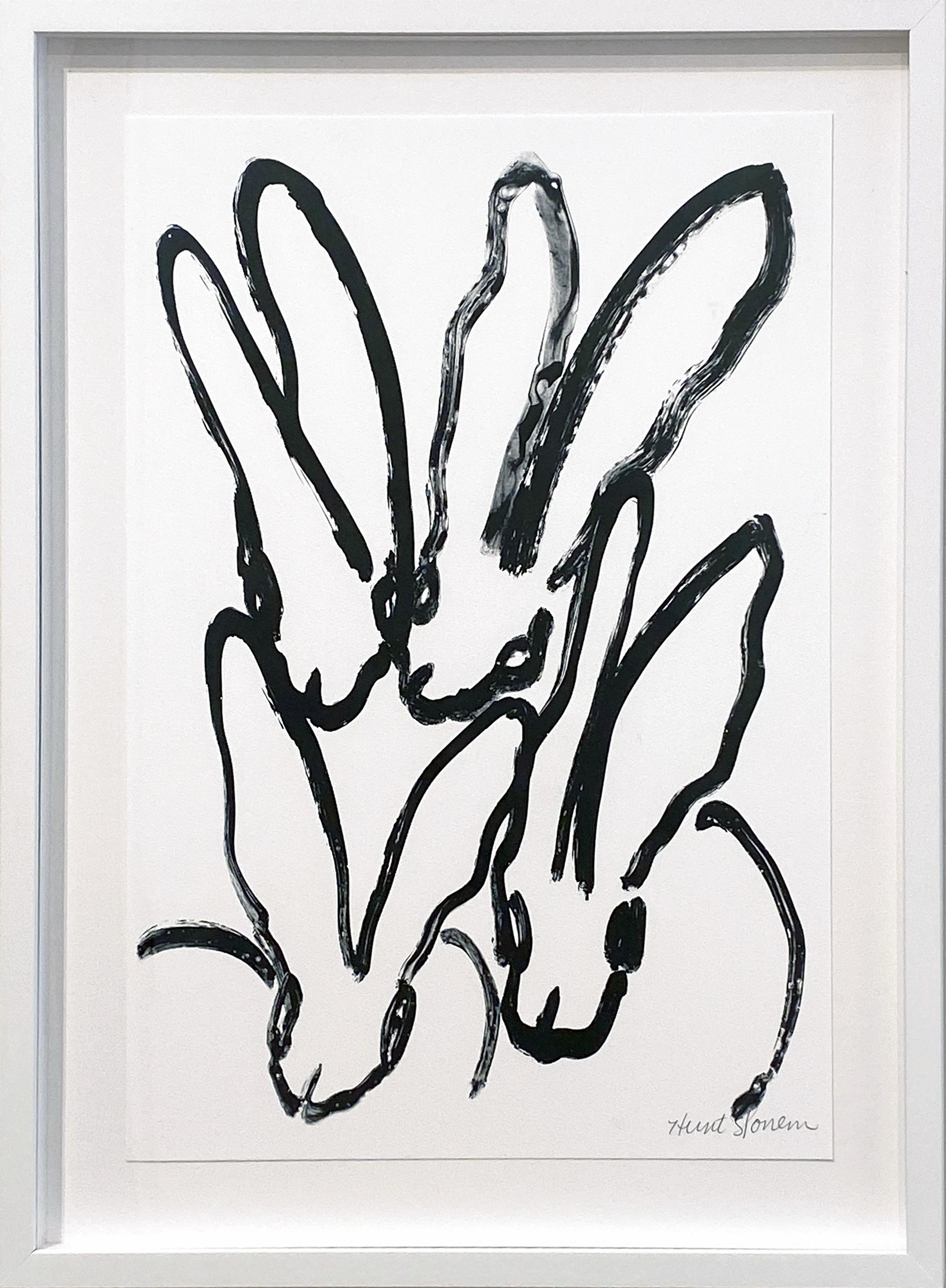 BW Bunny 5 - Print by Hunt Slonem