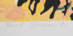 „Chair Duet“, signierter expressionistischer Siebdruck von Hunt Slonem