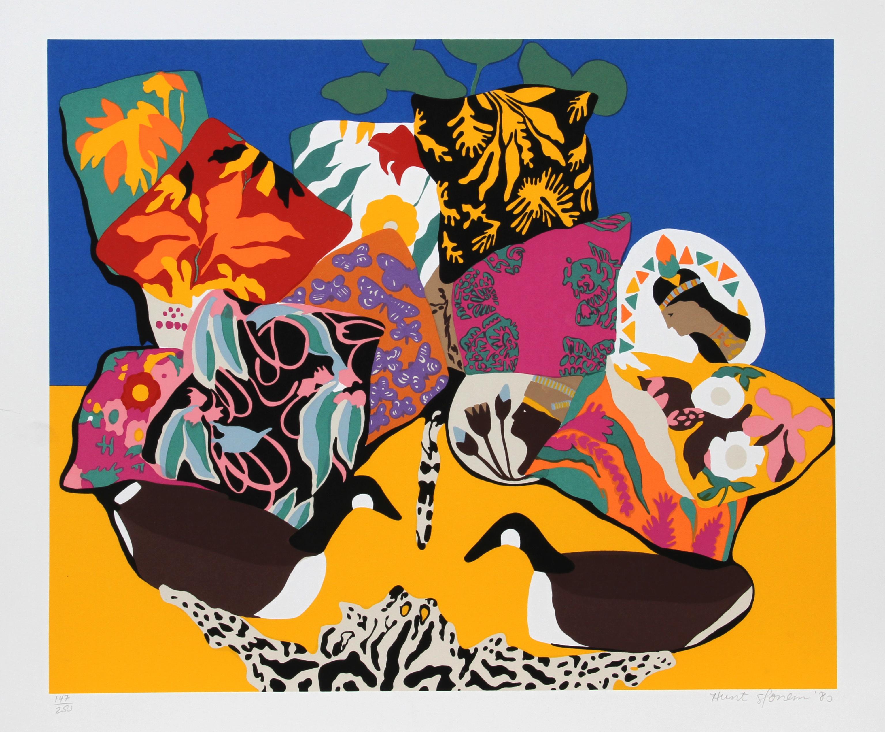 Double Decoy
Hunt Slonem, American (1951)
Date: 1980
Screenprint, signed and numbered in pencil
Edition of AP 30
Image Size: 22 x 26.5 inches
Size: 26 in. x 30.5 in. (66.04 cm x 77.47 cm)