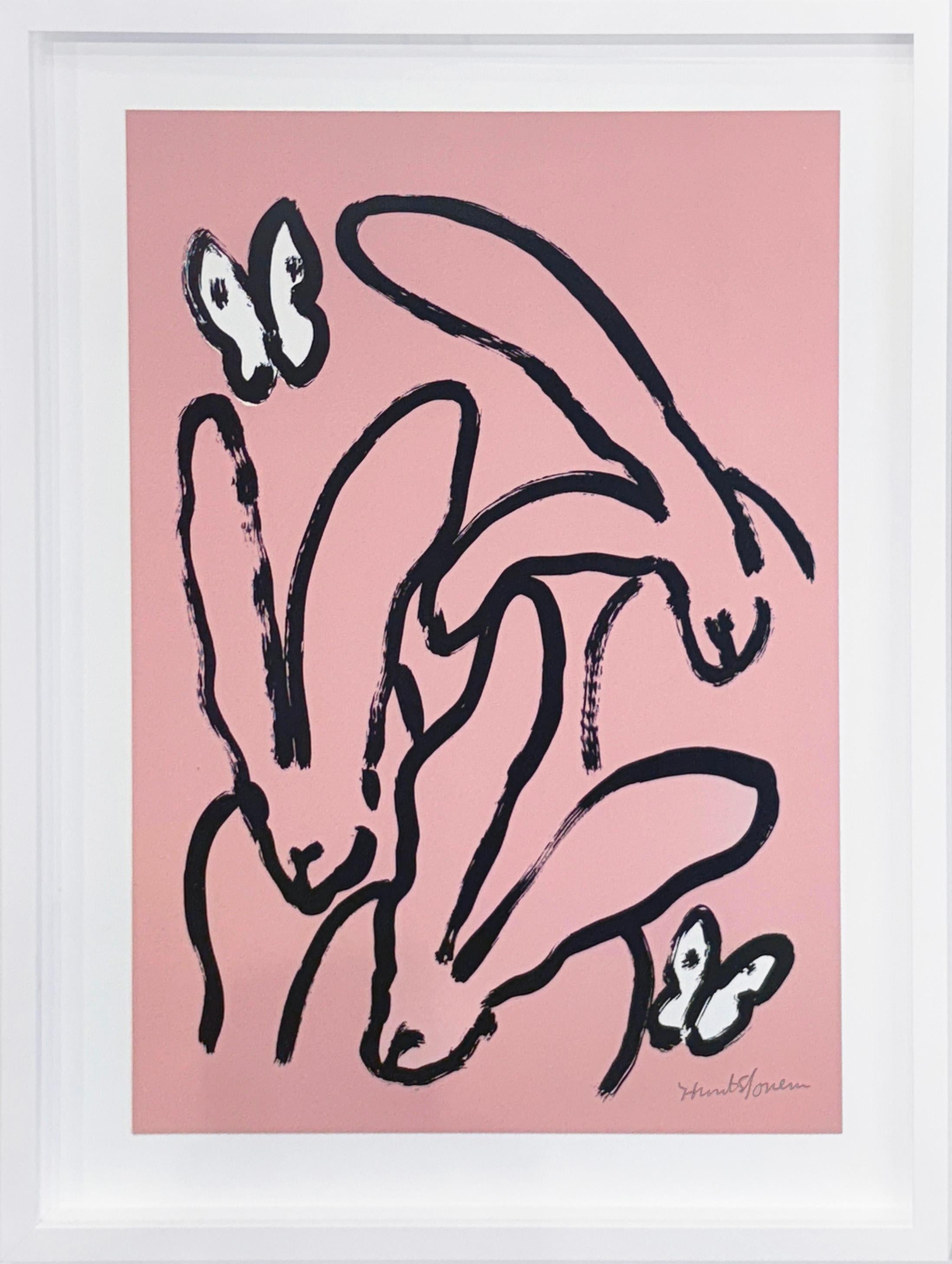 Artist:  Slonem, Hunt
Title:  Pretty in Pink Bunnies
Series:  Bunnies
Date:  2025
Medium:  Lithograph on Paper
Unframed Dimensions:  24" x 16"
Framed Dimensions:  29" x 22" x 1.25"
Signature:  Pencil signed
Edition:  1-16/16, with 5 PP and 4