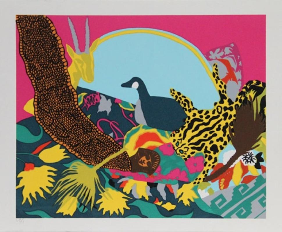 Hunt Slonem (American, b. 1951)
Spell III, 1980
Silkscreen in colors on Arches paper
22 x 30 inches
Edition 22/250
Signed and dated in pencil on lower right 

A vibrant print by an American contemporary artist who is best known for his