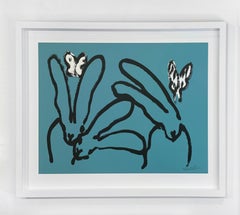 Hunt Slonem "Twilight Bunnies" Bunnies, Butterflies