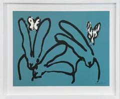 Hunt Slonem "Twilight Bunnies" Bunnies, Butterflies
