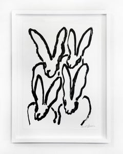 Hunt Slonem "White Bunnies I" Lithograph (print)