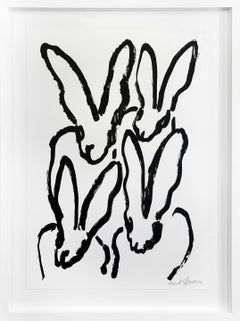Hunt Slonem "White Bunnies I" Lithograph (print)
