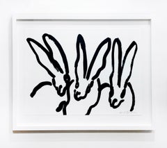 Hunt Slonem "White Bunnies III" Lithograph (print)