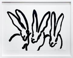 Hunt Slonem "White Bunnies III" Lithograph (print)