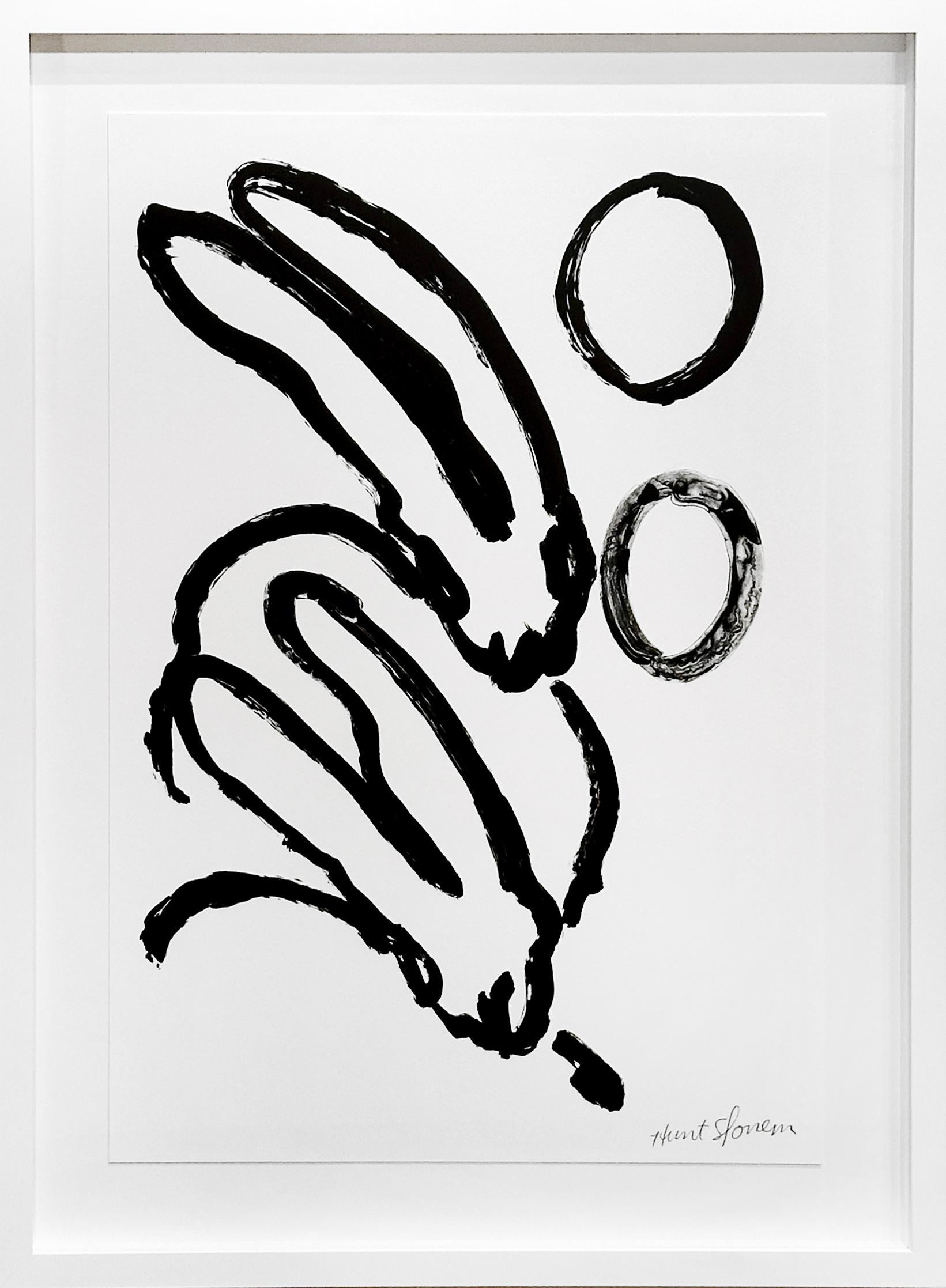 Hunt Slonem "White Bunnies IV" Lithograph (print)
