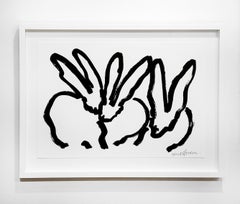 Hunt Slonem "White Bunnies V" Lithograph (print)