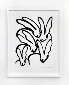 Hunt Slonem "White Bunnies VI" Lithograph (print)