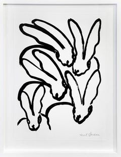 Hunt Slonem "White Bunnies VI" Lithograph (print)