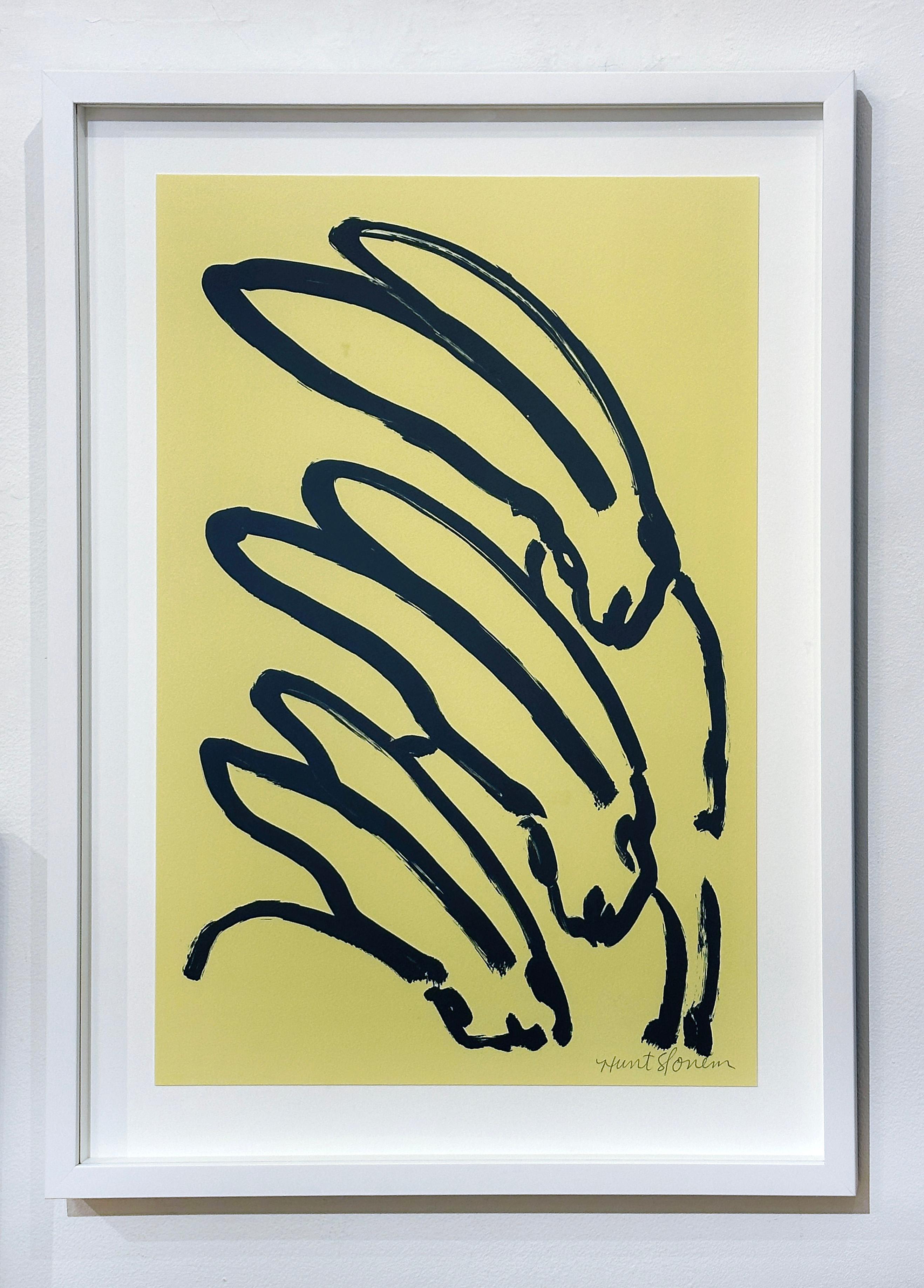 Lemon Bunnies - Contemporary Print by Hunt Slonem