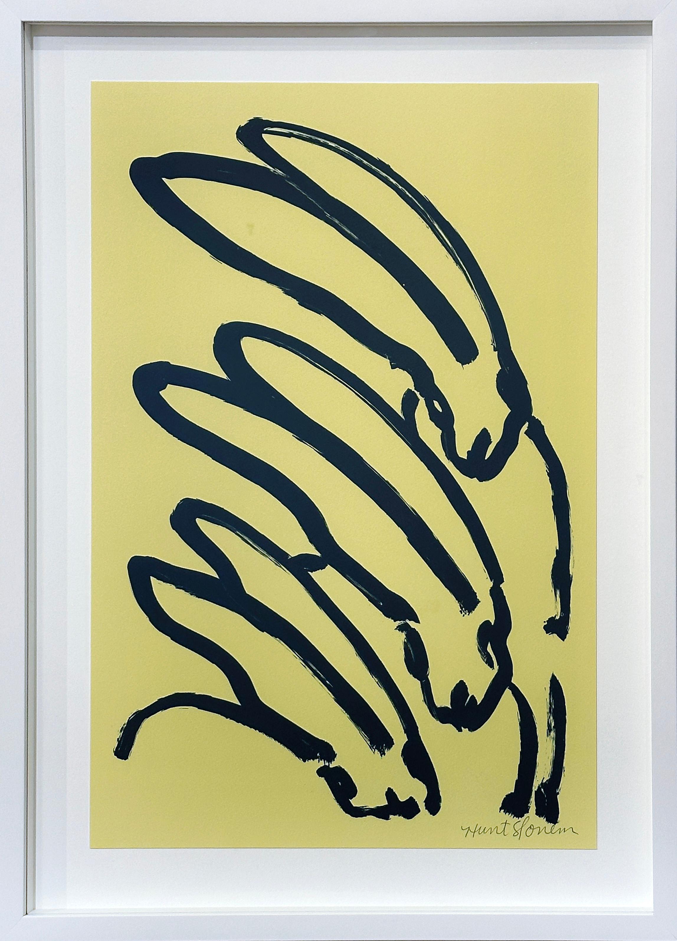 Hunt Slonem "Lemon Bunnies" Lithograph