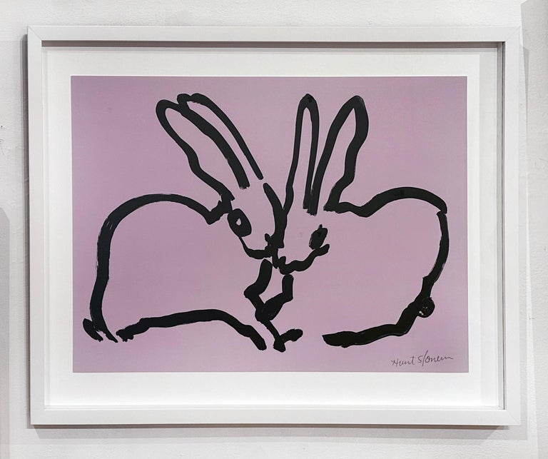 Lilac Bunnies - Contemporary Print by Hunt Slonem