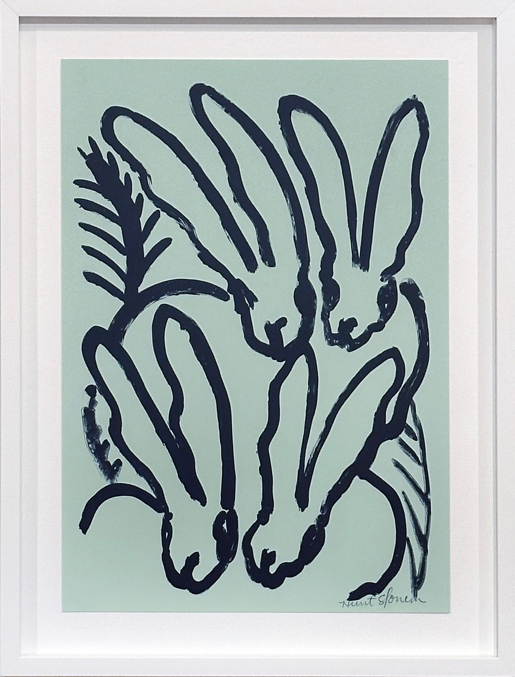 Mint Bunnies - Print by Hunt Slonem