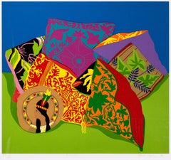"Pillow Garden," Multicolored Abstract Original Serigraph signed by Hunt Slonem
