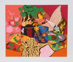 Used Pillow Jungle, Serigraph by Hunt Slonem 1980