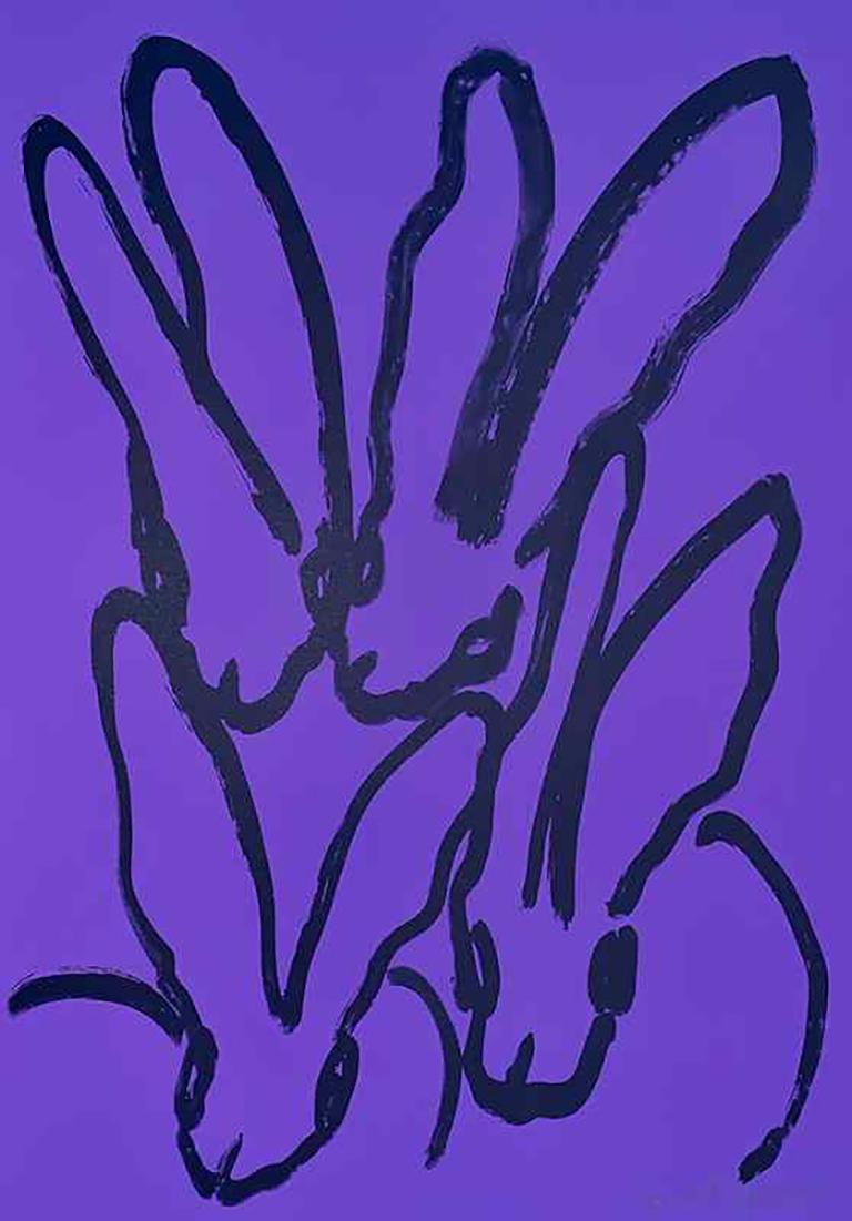 Artist:  Slonem, Hunt
Title:  Purple Bunnies
Date:  2019
Medium:  Lithograph
Unframed Dimensions:  24