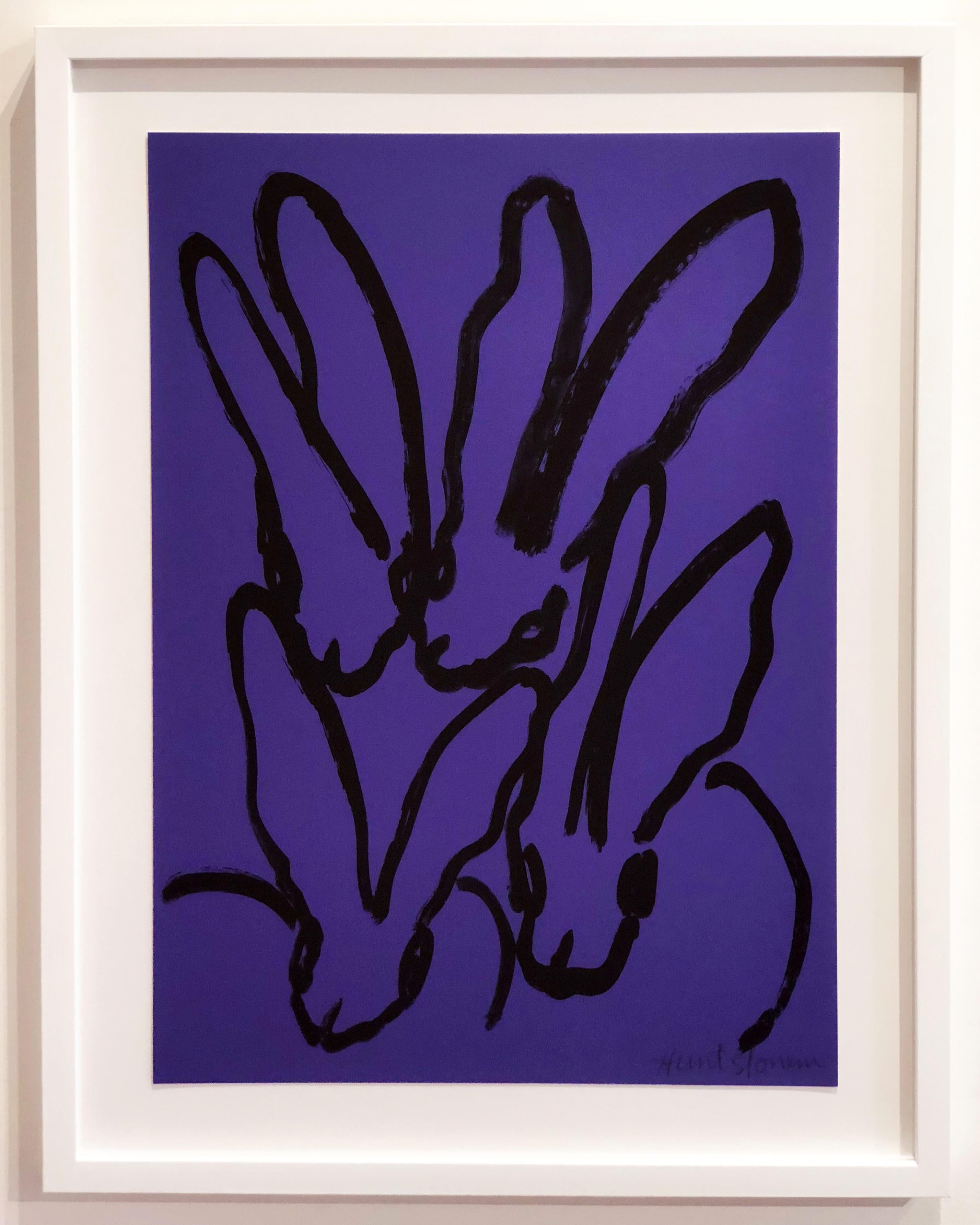 Purple Bunnies - Print by Hunt Slonem