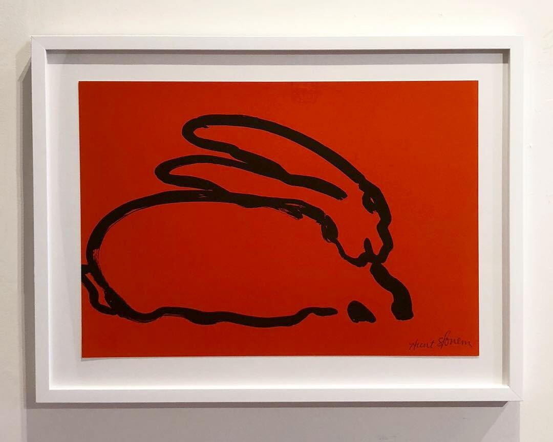 Red Bunnies - Print by Hunt Slonem