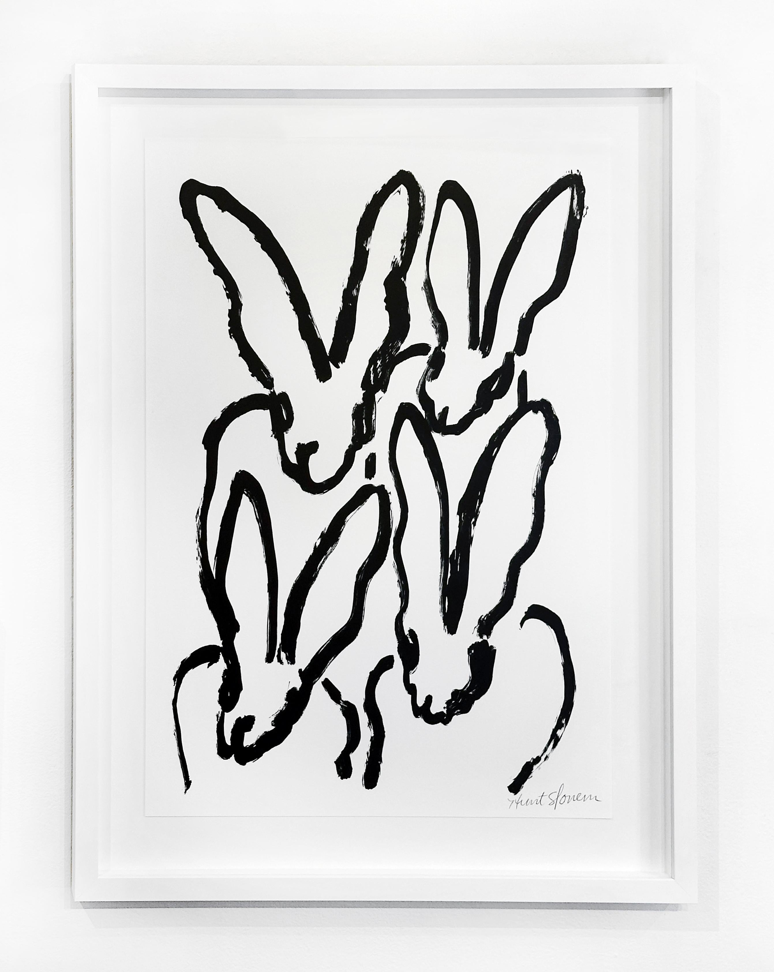 White Bunnies I - Contemporary Print by Hunt Slonem