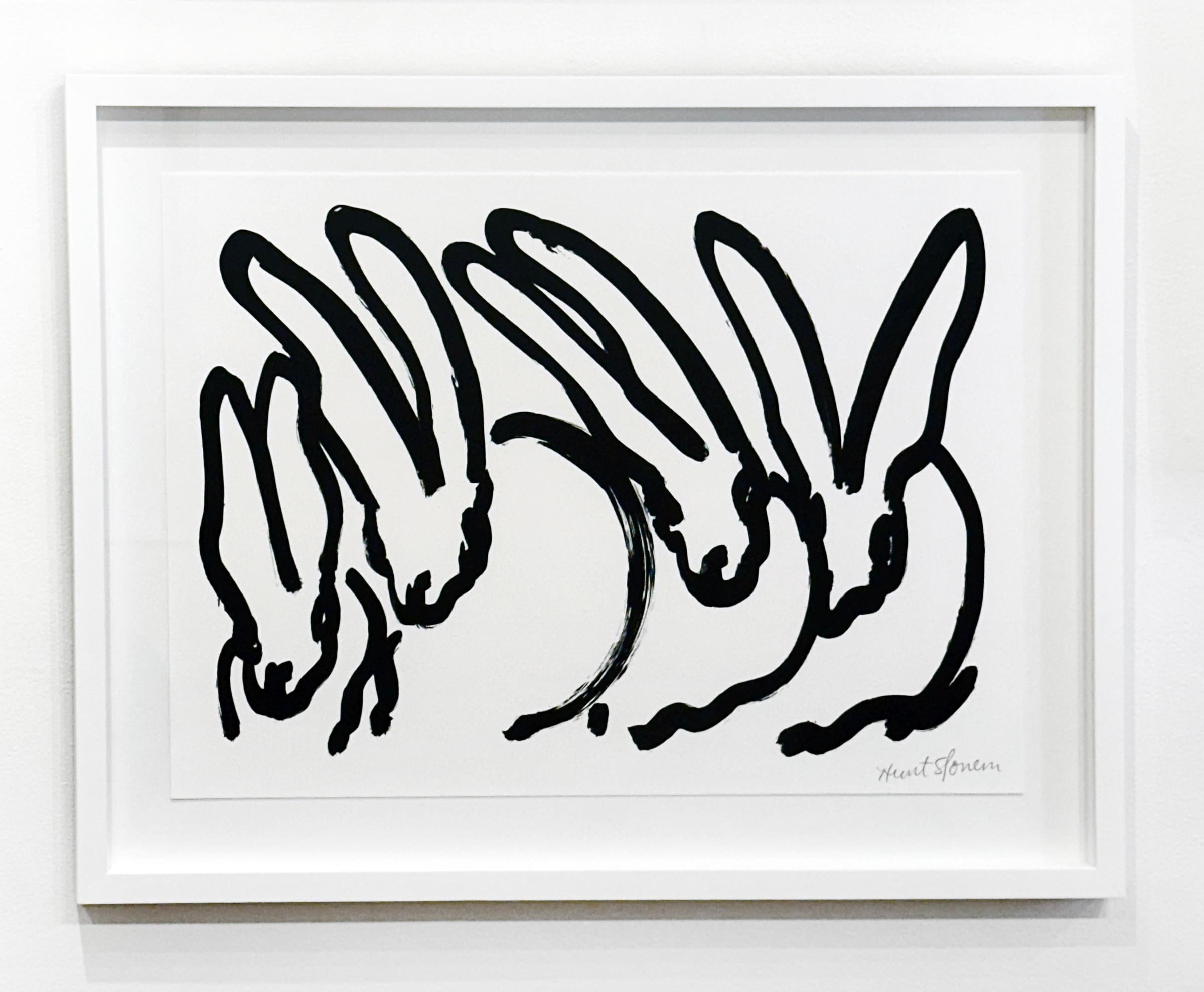 Lapins blancs II - Contemporain Print par Hunt Slonem