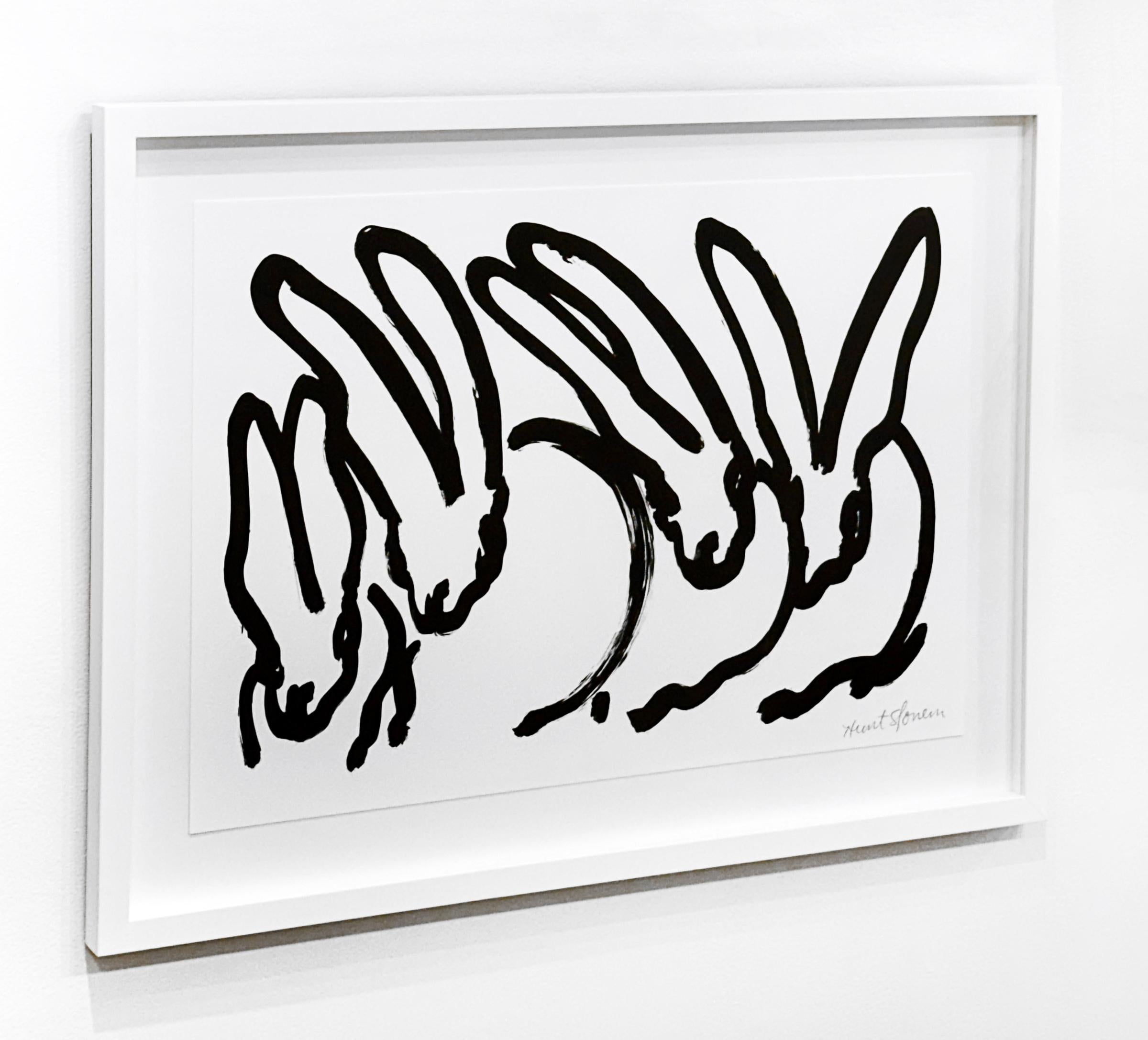 Lapins blancs II - Contemporain Print par Hunt Slonem