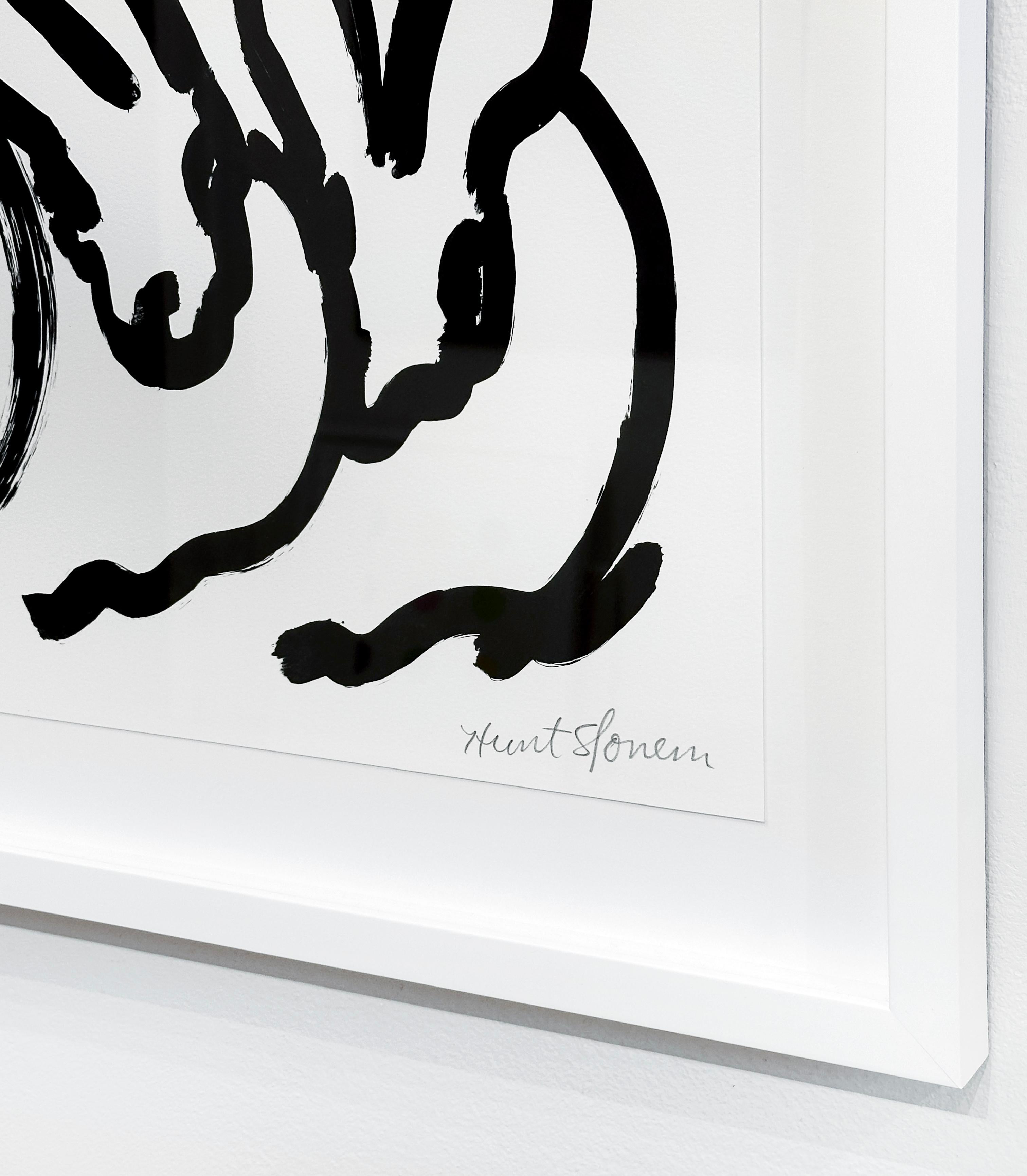 Lapins blancs II - Gris Animal Print par Hunt Slonem