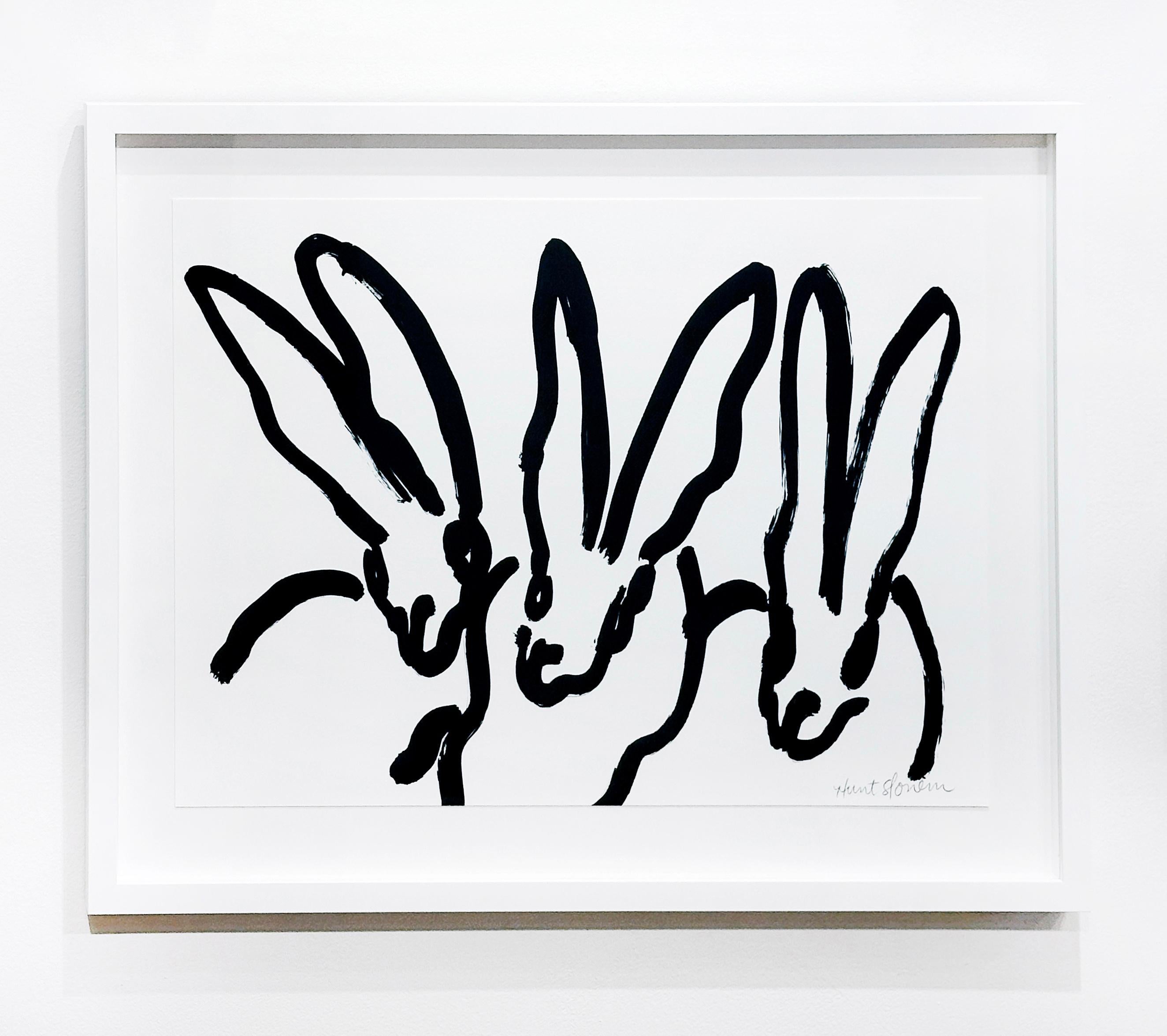 Lapins blancs III - Print de Hunt Slonem