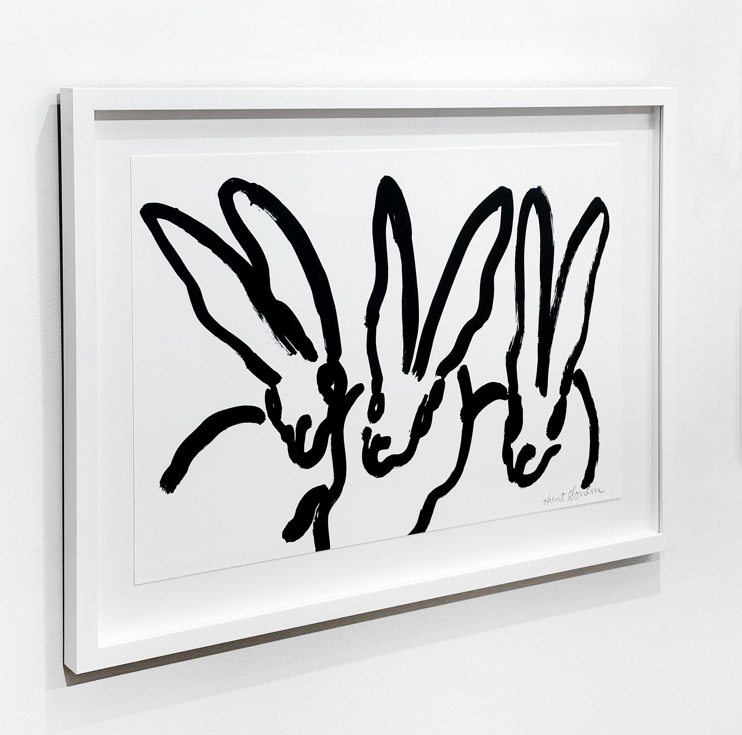 White Bunnies III - Contemporary Print by Hunt Slonem