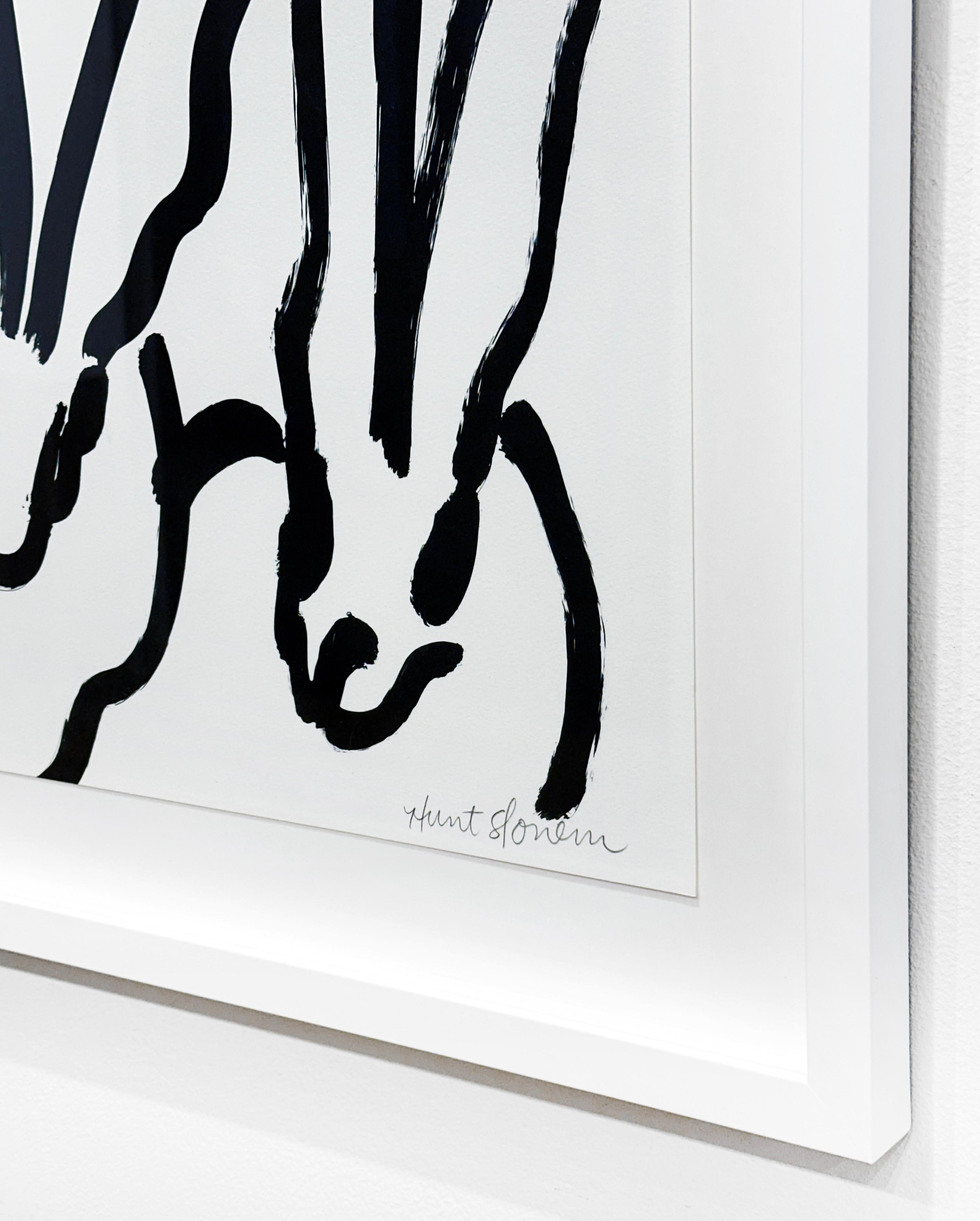Lapins blancs III - Gris Animal Print par Hunt Slonem