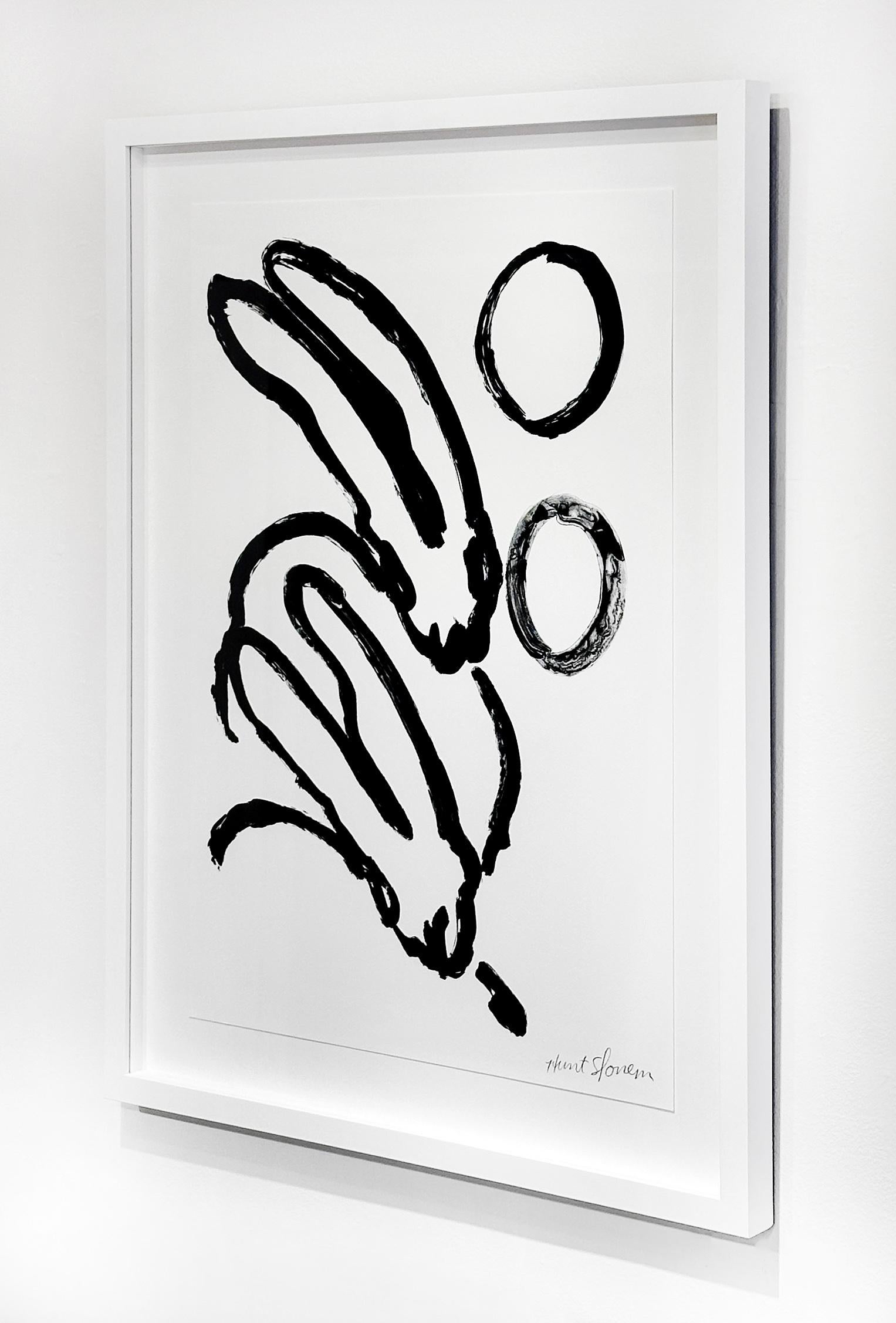 Bunnies blanches IV - Contemporain Print par Hunt Slonem