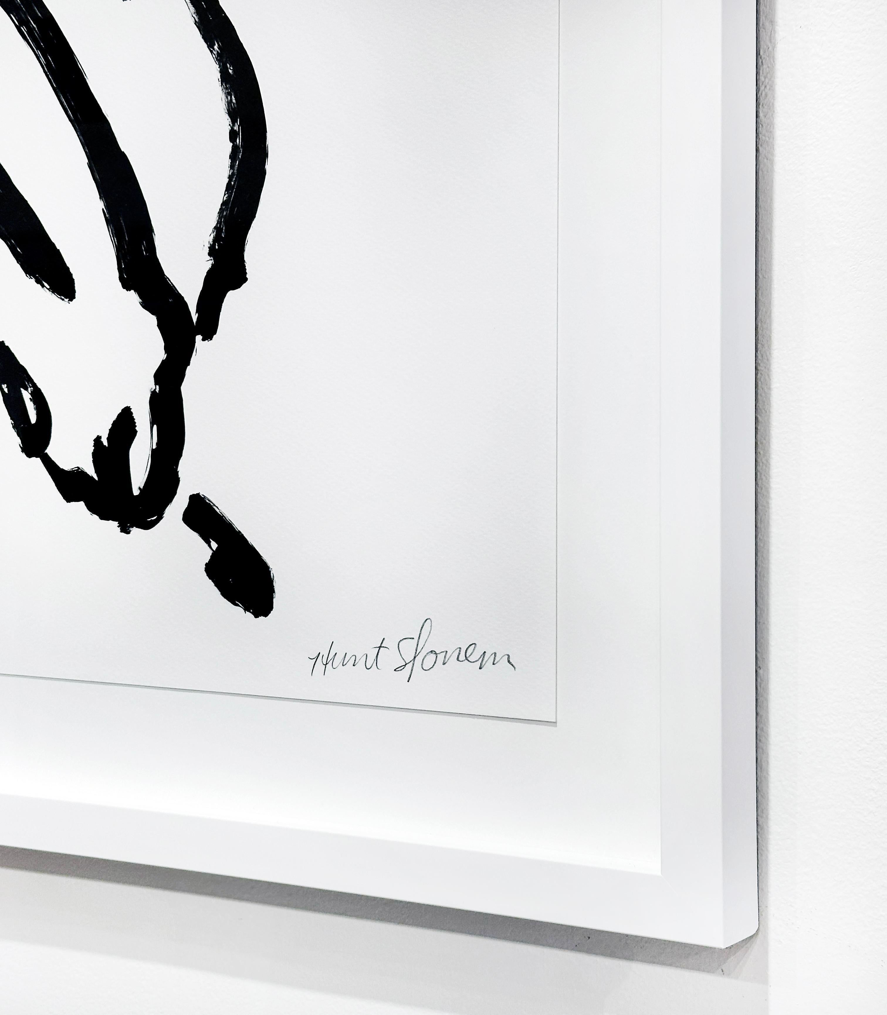 Bunnies blanches IV - Gris Animal Print par Hunt Slonem