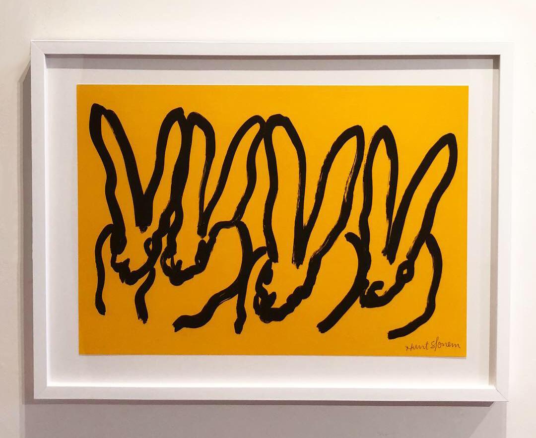 Yellow Bunnies - Print by Hunt Slonem