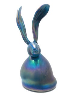"Bella" Unique Glass Blown Sculpture in an Iridescent Turquoise Green Color