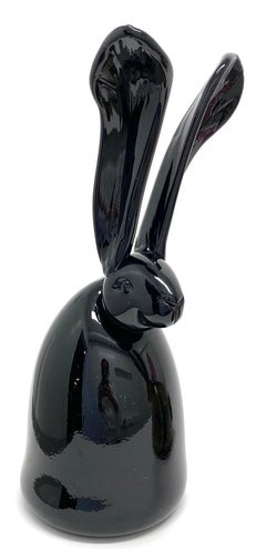 Black glass bunny
