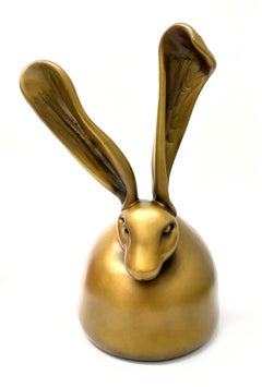 Bronze bunny sculpture