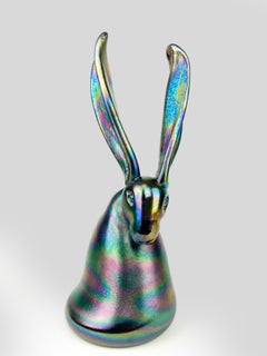 Hunt Slonem Glass Bunny Sculpture 'Jessica'