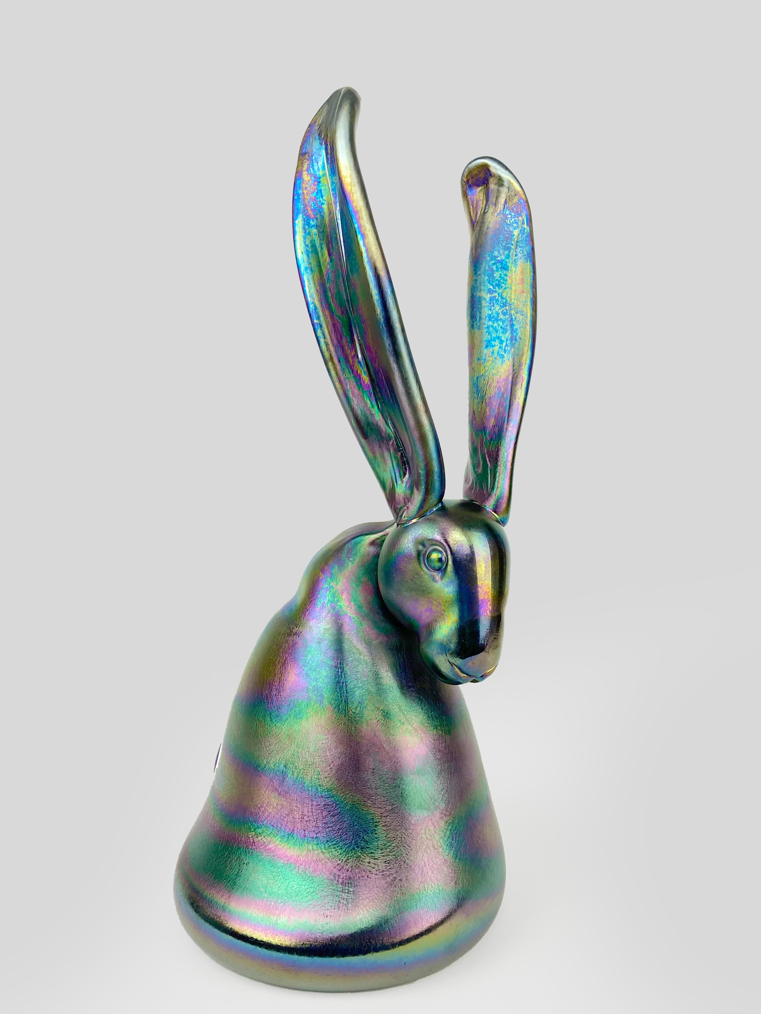 Hunt Slonem-Glas Bunny-Skulptur „Jessica“ im Angebot 2