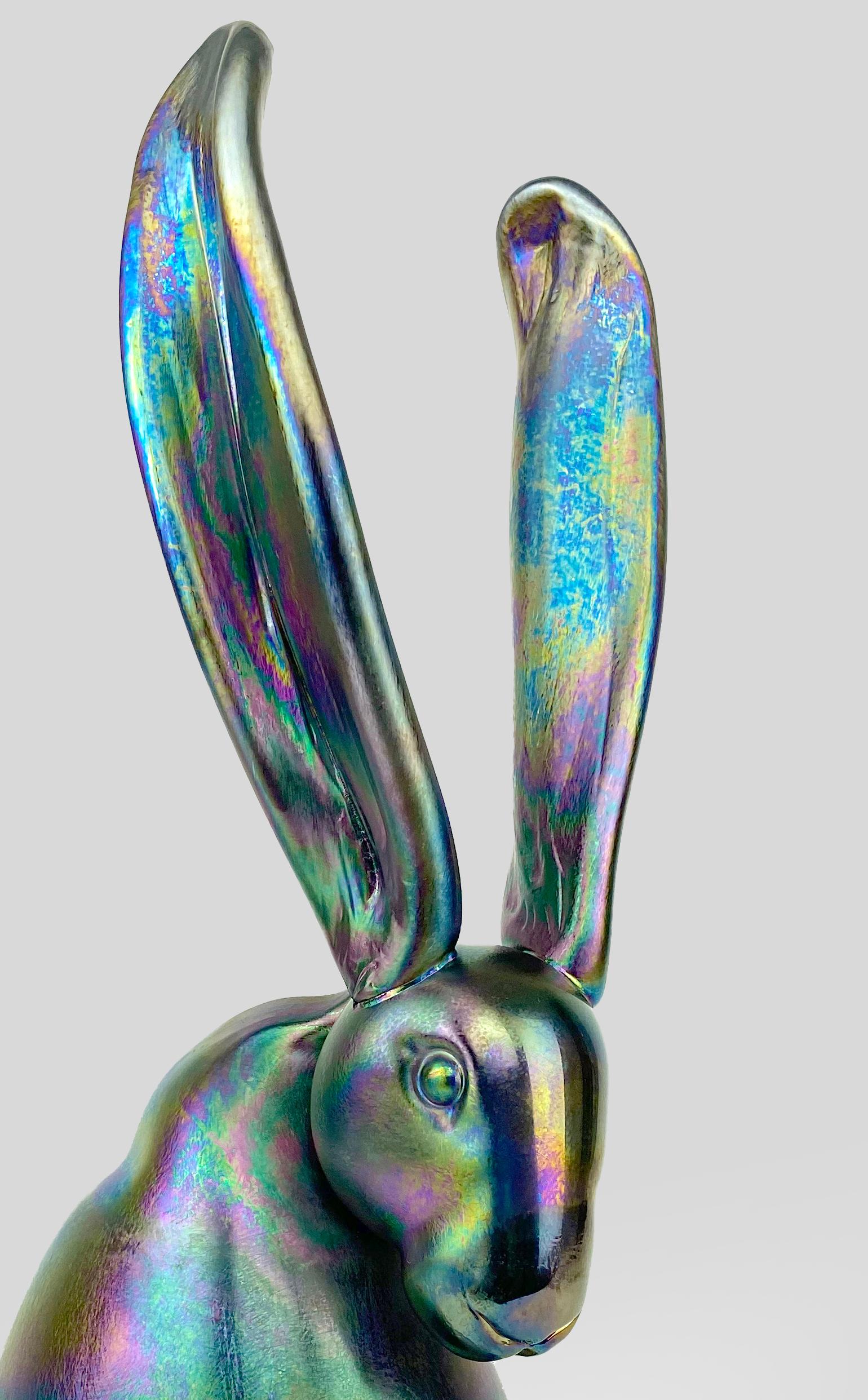 Hunt Slonem Glass Bunny Sculpture 'Jessica' 2