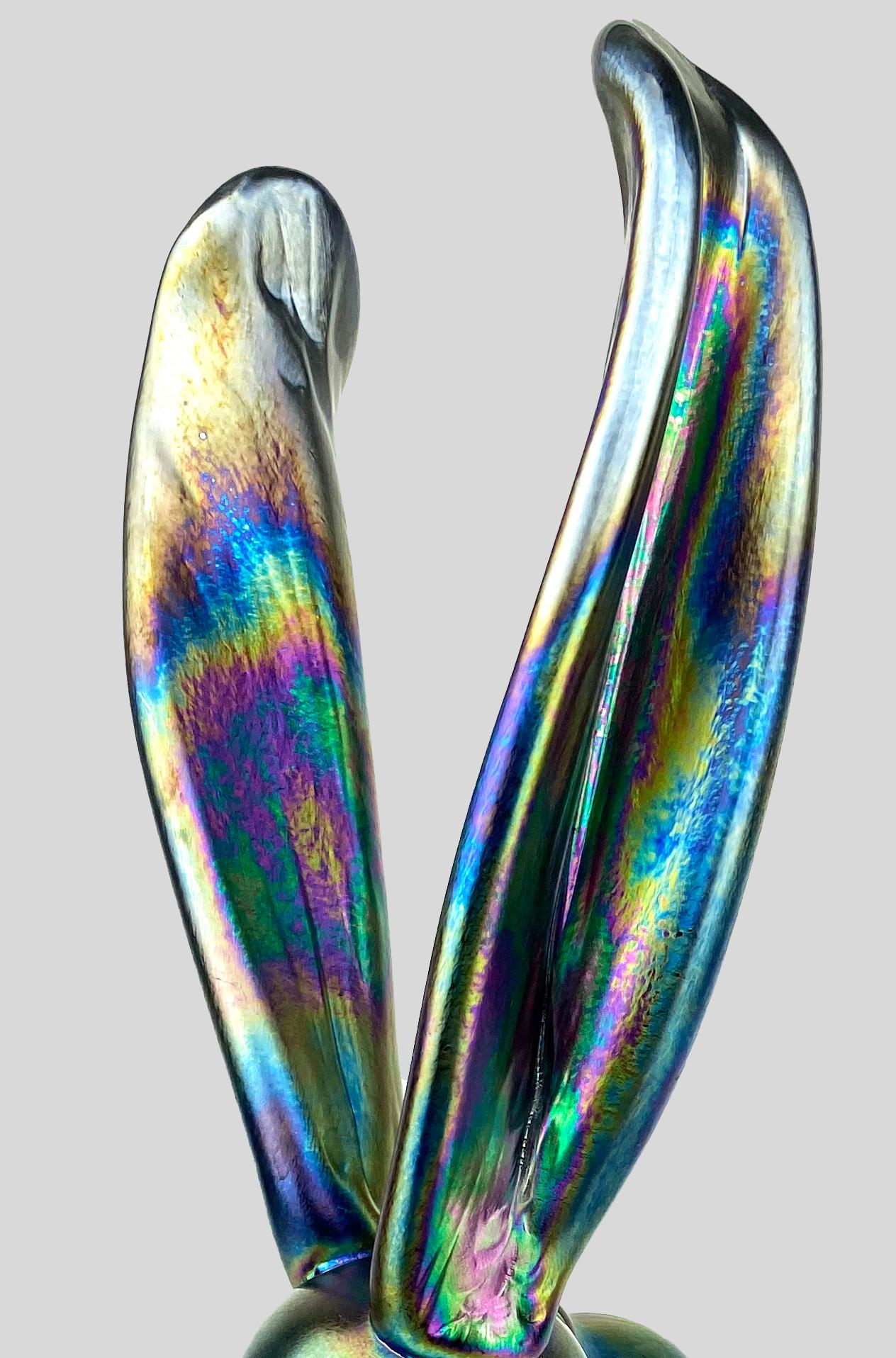 Hunt Slonem Glass Bunny Sculpture 'Jessica' 3