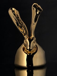 Hunt Slonem Midas Bronze Sculpture w/ 24k Plated Gold, Signed Edition of 6