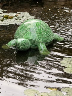 Hunt Slonem Snap Turtle Monumental Mosaic Glass Sculpture Installation