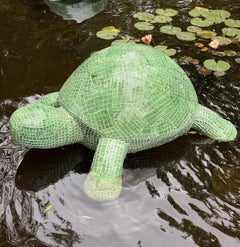 Hunt Slonem Snap Turtle Monumental Mosaic Glass Sculpture Installation