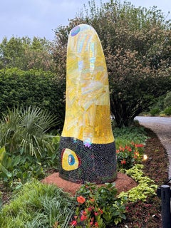 Hunt Slonem Toco Toucan Monumental 9' Mosaic Glass Sculpture Installation