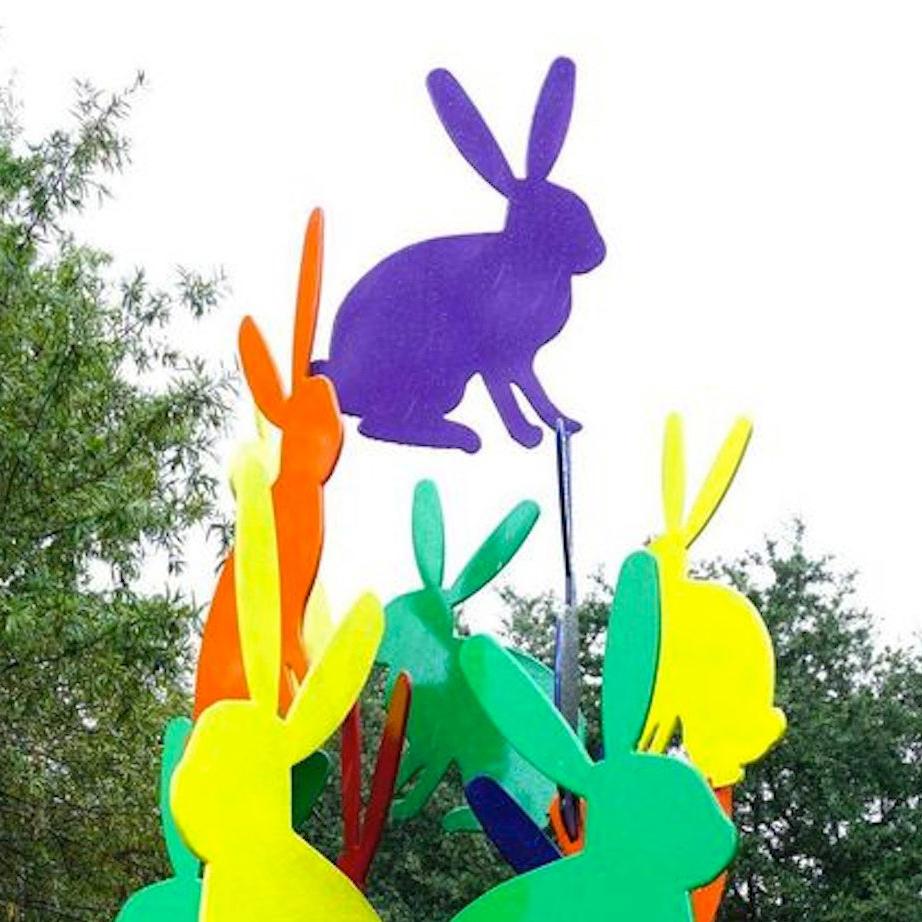 hunt slonem bunny sculpture