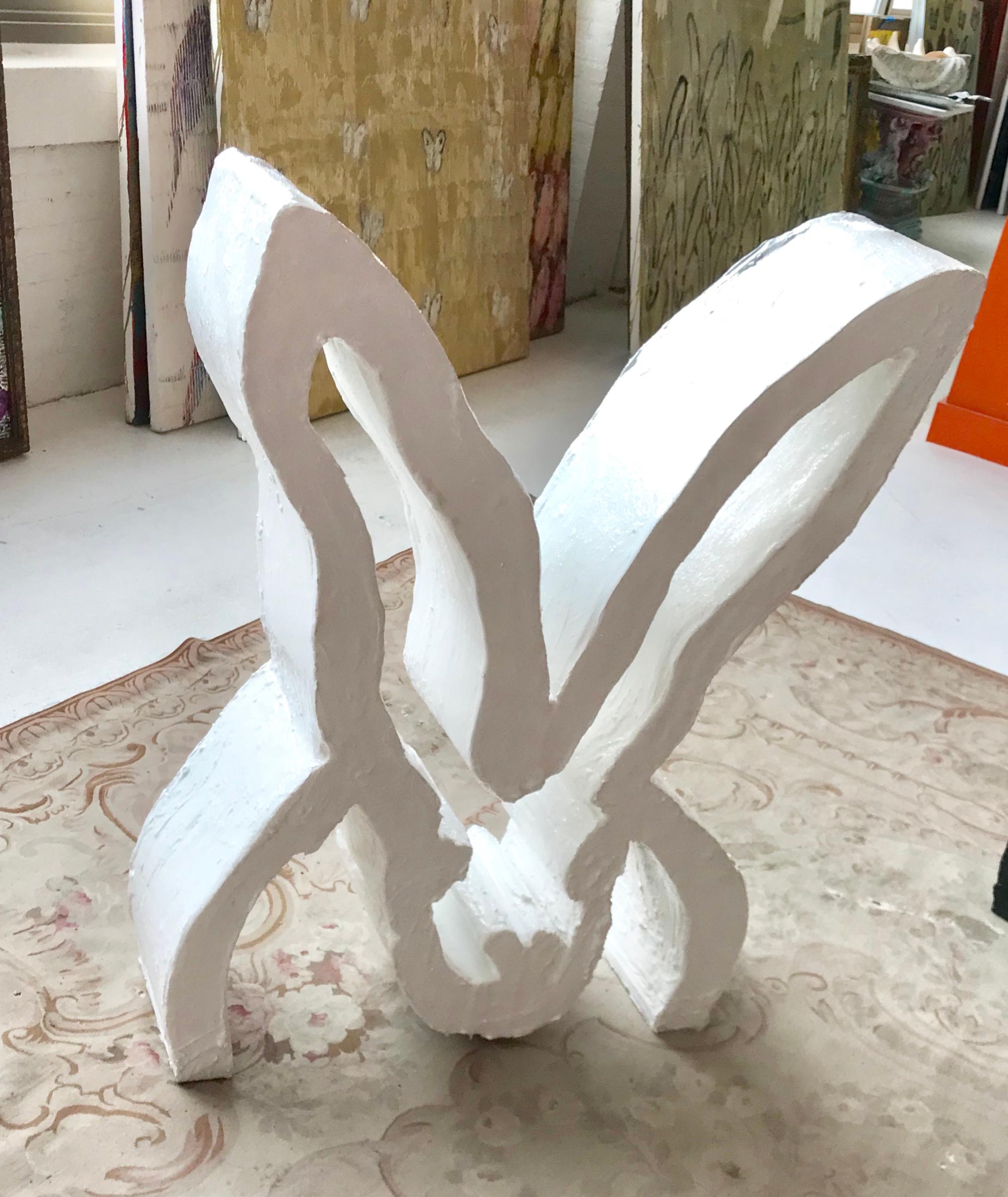 White bunny sculpture - Sculpture by Hunt Slonem