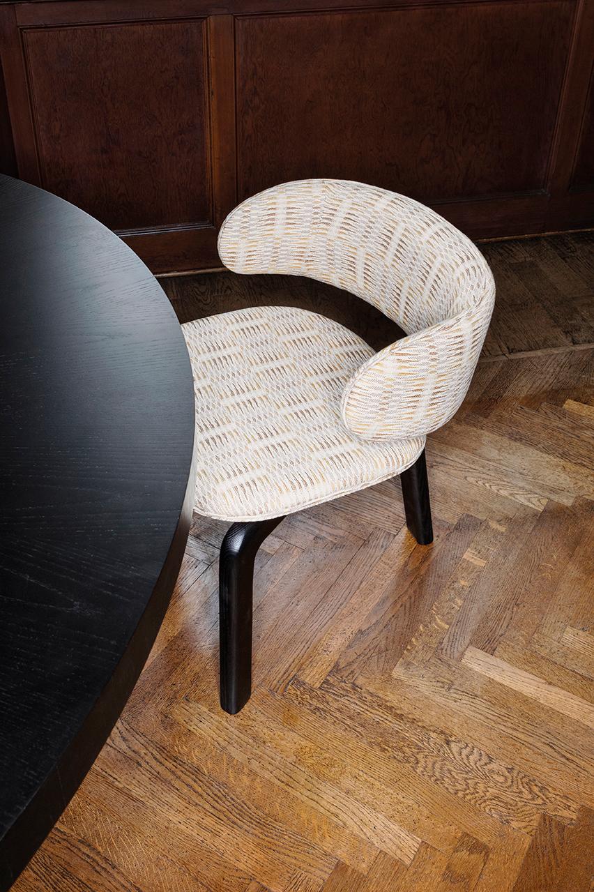 Hunt, Stuhl mit drei Beinen aus Stoff, schwarze Esche, Dainelli Studio für Somaschini (Moderne) im Angebot